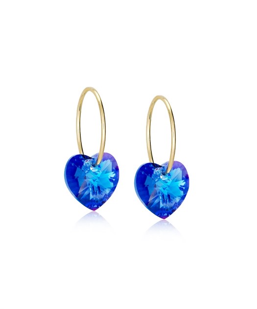 GT Ear Ring 14 mm, Heart 10 mm, Sapphire