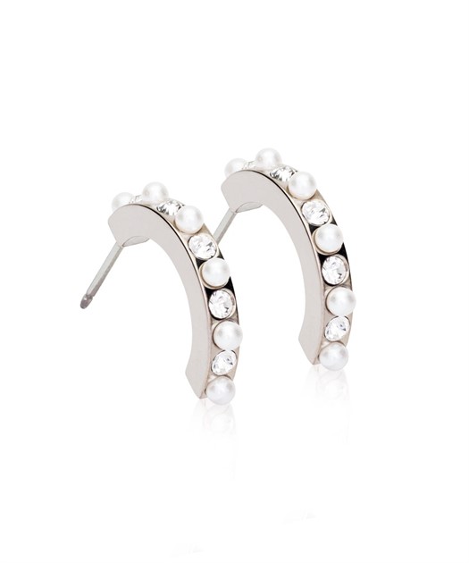 NT Pendant Mixed Curved 15 mm, Crystal/White